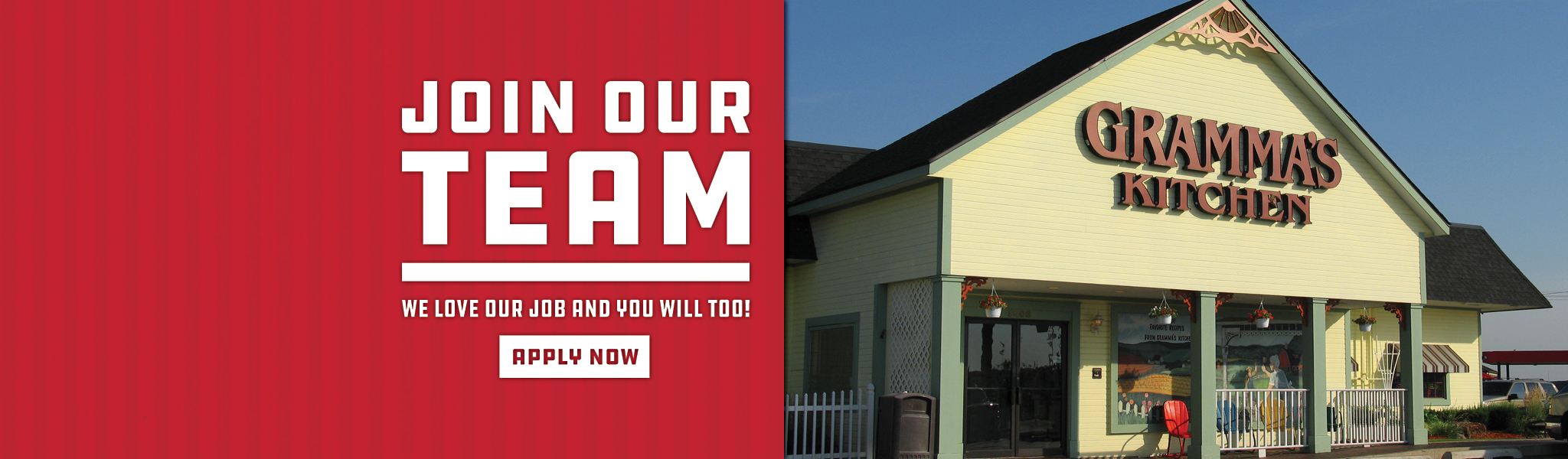 20 0556 HOA ALL Restaurant Websites – Now Hiring Websliders – GK CF – RD1 We're Hiring
